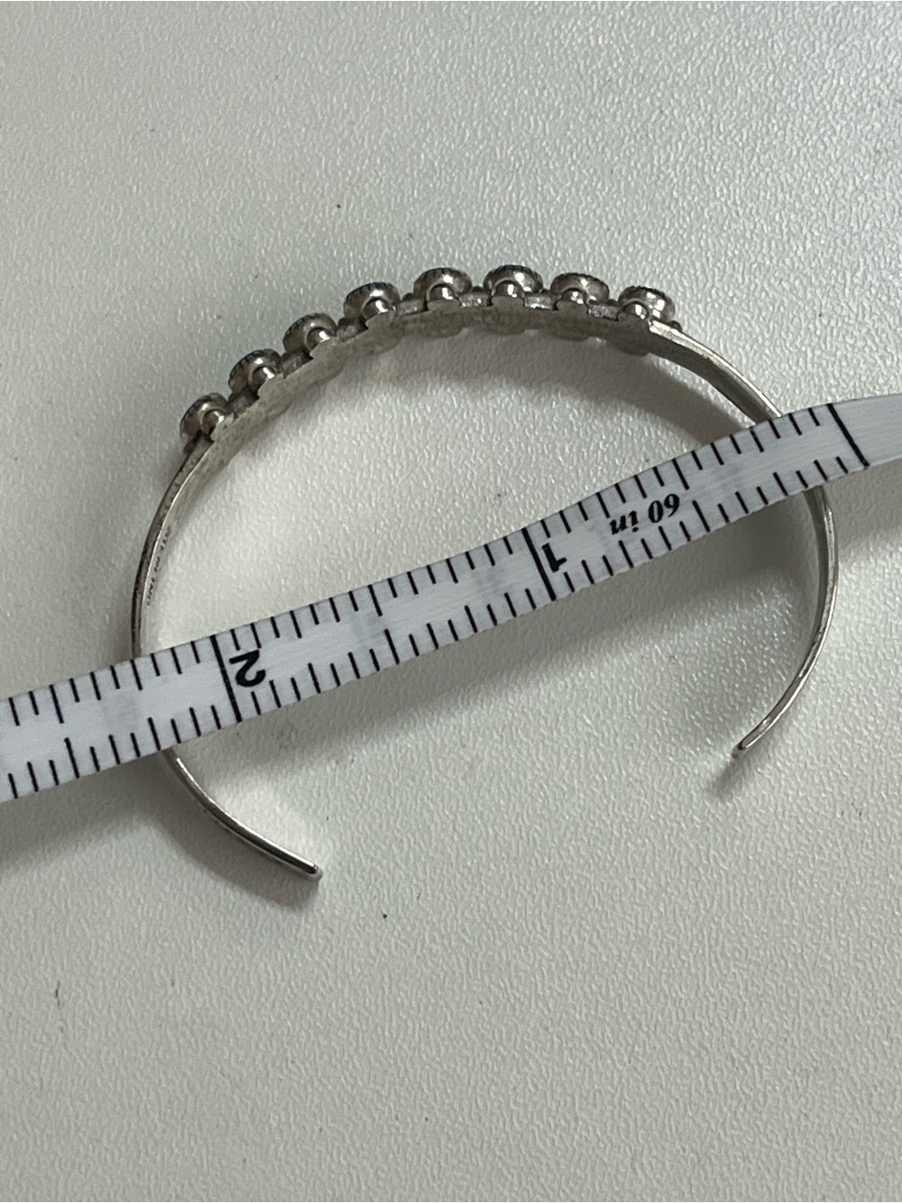 Vintage native turquoise small cuff sterling 925 bracelet - Picture 3 of 5